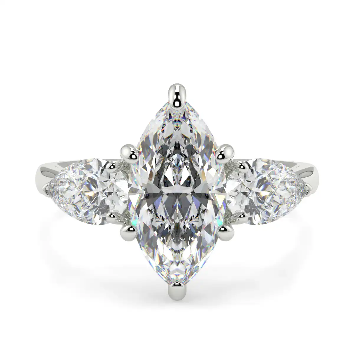 Marquise Wit Pear Trilogy Ring