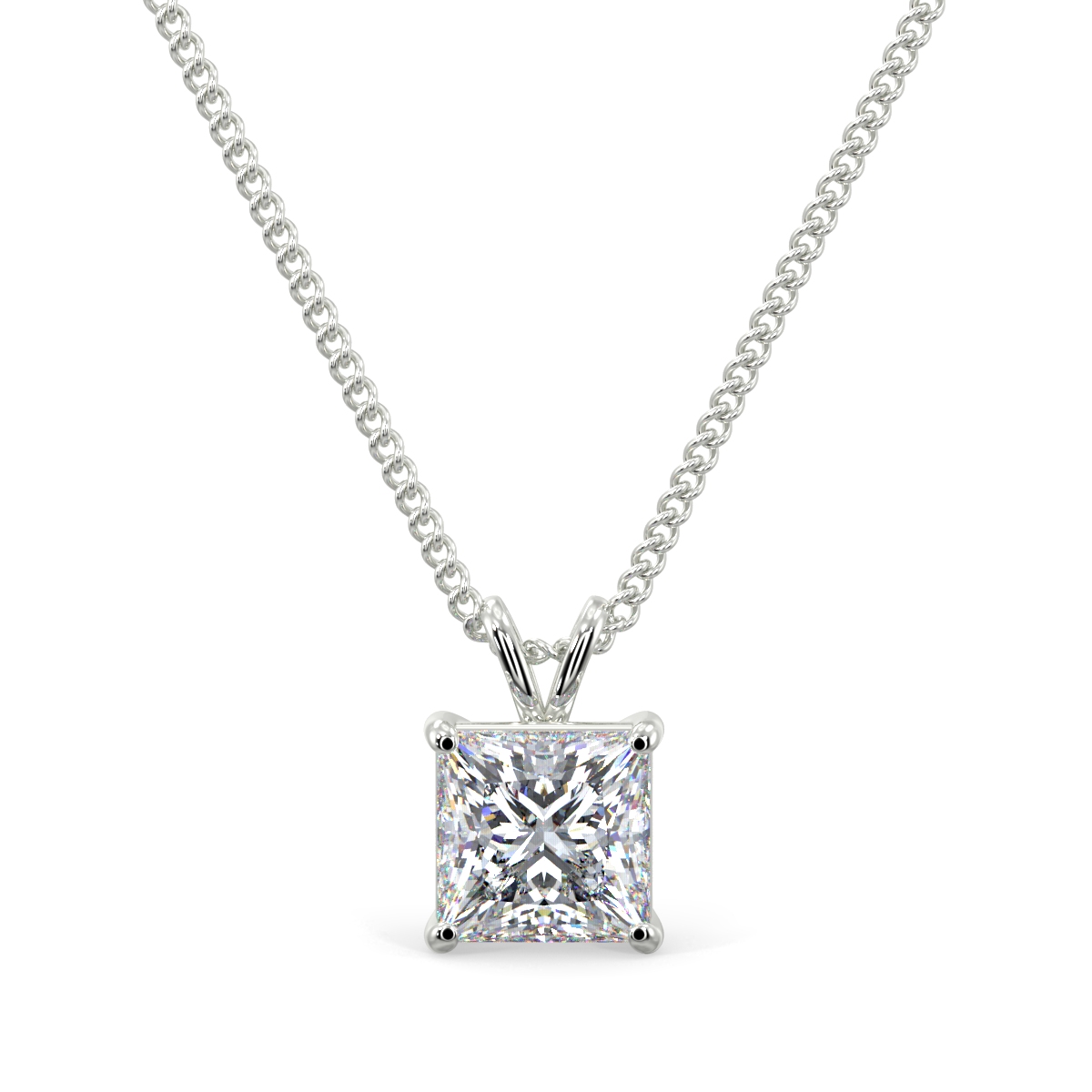 Heart Shape Solitaire Pendent - MDP-8039-Plat