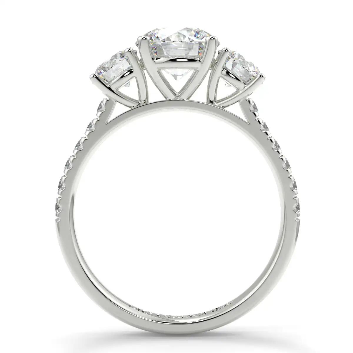 Round Microset Triology Diamond Ring