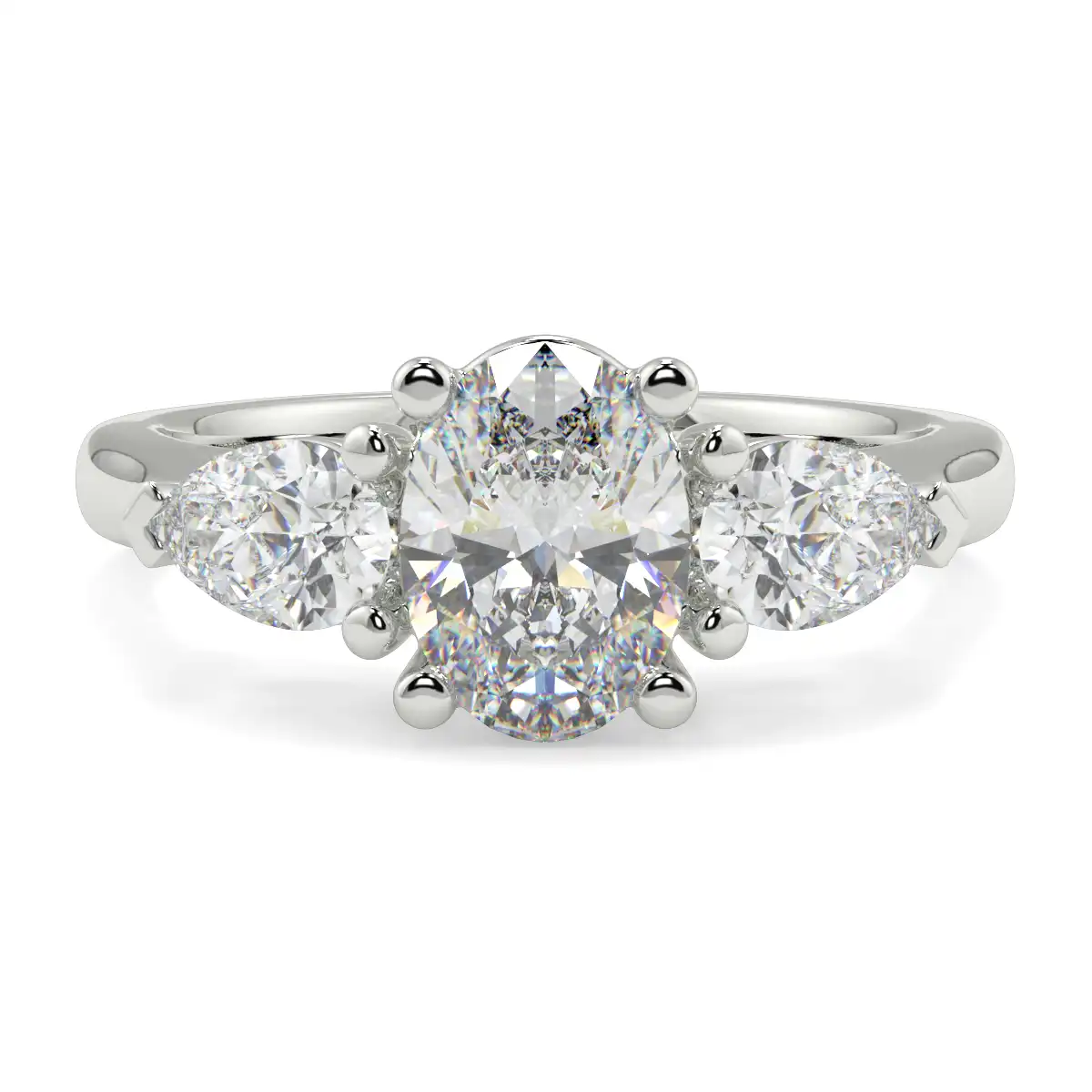 Oval With Pear Trilogy Ring