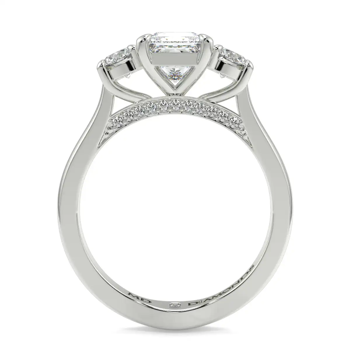 Princess With Round Trilogy Ring